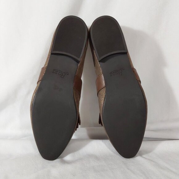 NEW! G.H. Bass & Co "Harlow" D'orsay Flat Metallic Brown Suede Weejuns - 8 - Picture 8 of 13
